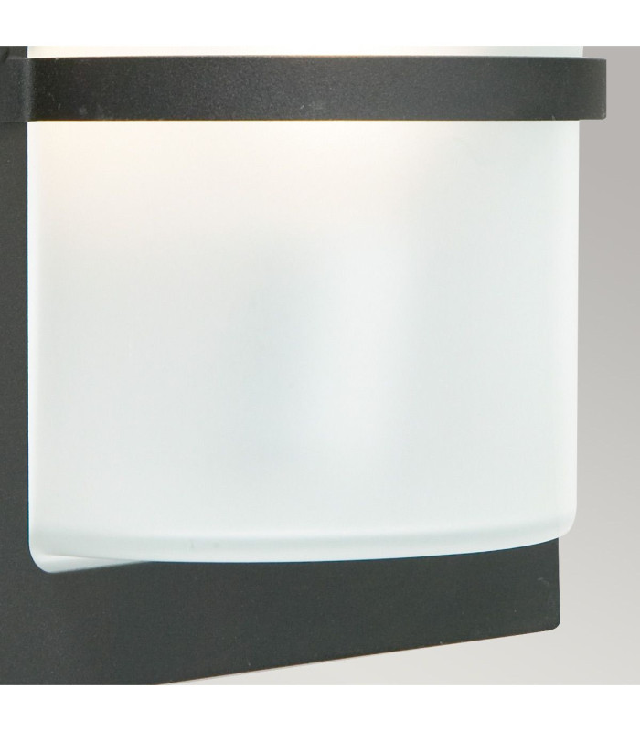 1 Light Outdoor Frosted Flush Wall Light Black IP54 E27-4