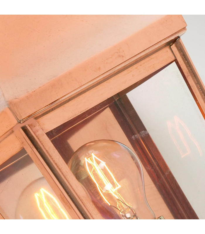 Chelsea 1 Light Outdoor Wall Half Lantern Light Copper IP44 E27-4