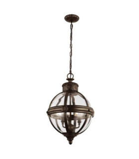 Adams 3 Light Ceiling Chandelier Pendant Light British Bronze E14-1