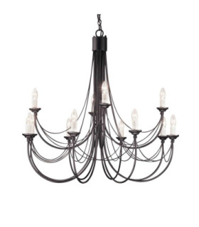 Carisbrooke 12 Light Candle Chandelier Black-1