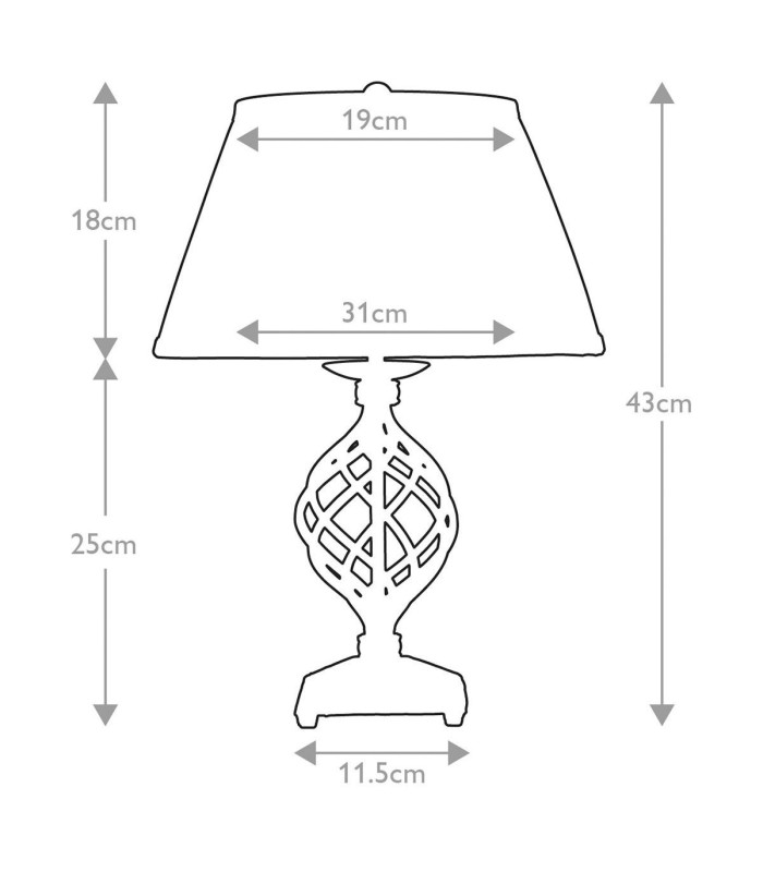 Belfry 1 Light Table Lamp Black E27-6