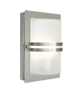 1 Light Outdoor Frosted Flush Wall Light Stainless Steel IP54 E27-1