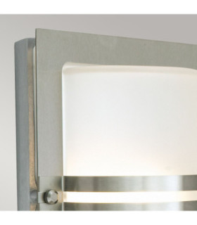 1 Light Outdoor Frosted Flush Wall Light Stainless Steel IP54 E27-2