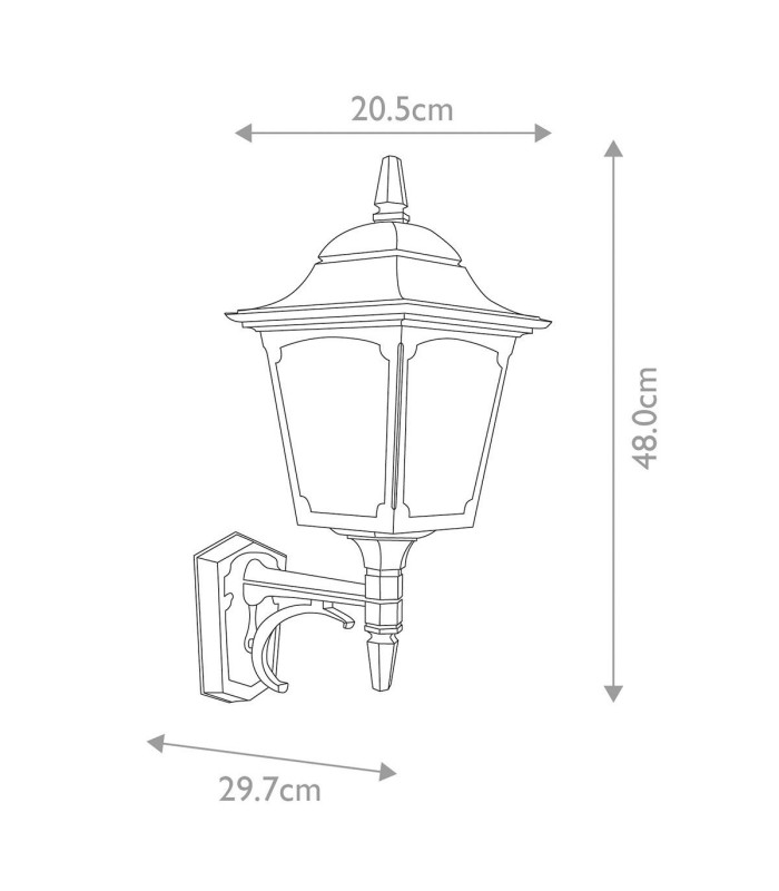 Chapel 1 Light Outdoor Wall Lantern Light Black IP44 E27-7