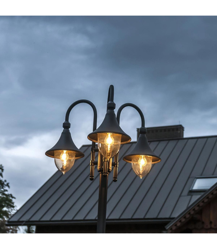 Firenze Outdoor Triple Lamp Post E27-2