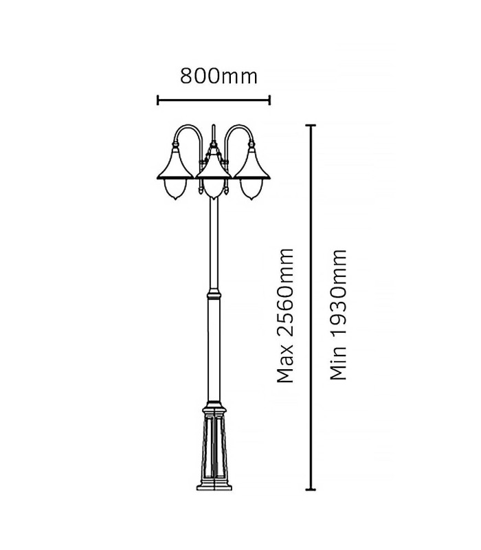 Firenze Outdoor Triple Lamp Post E27-3