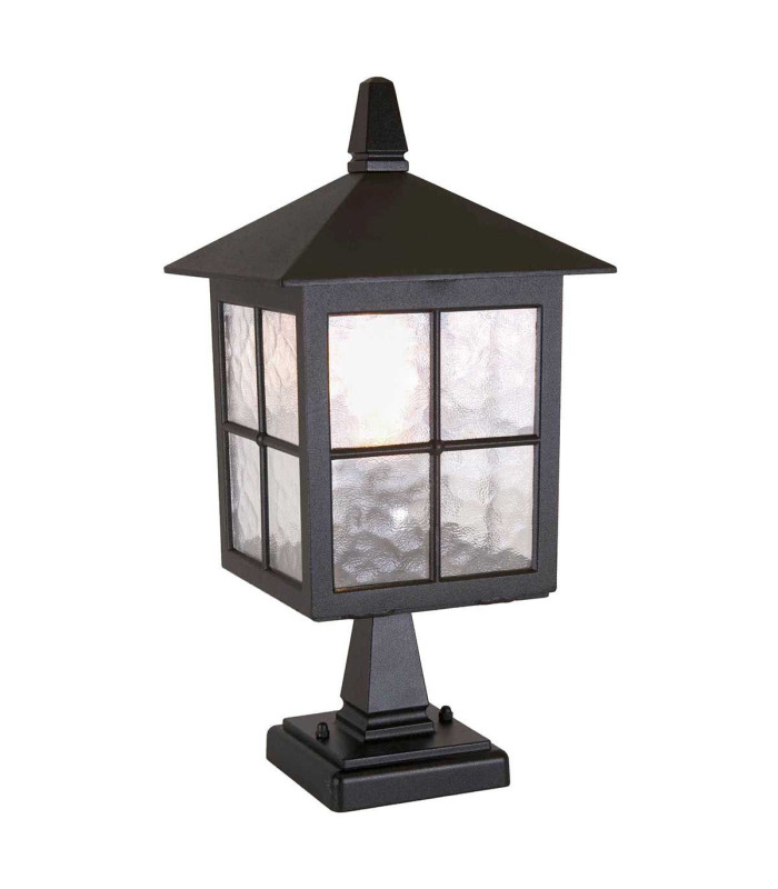 Winchester 1 Light Outdoor Pedestal Lantern Black IP43 E27-1