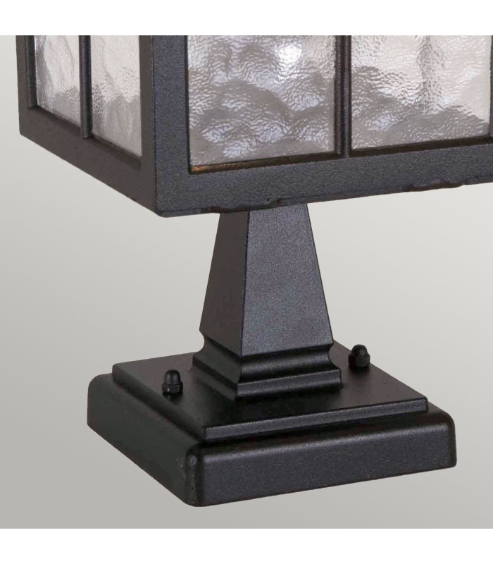 Winchester 1 Light Outdoor Pedestal Lantern Black IP43 E27-2