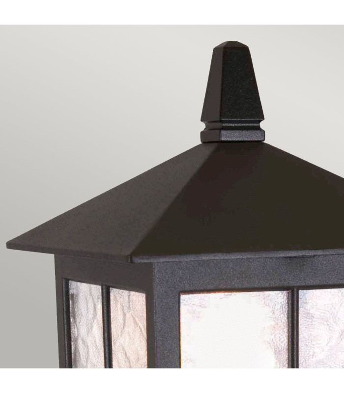 Winchester 1 Light Outdoor Pedestal Lantern Black IP43 E27-3
