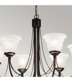 Carisbrooke 6 Light Multi Arm Chandelier Black Finish - Glass Shades Not Included E14-2