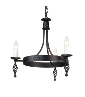 Belfry Chandelier 3 Light Black Finish E14-1