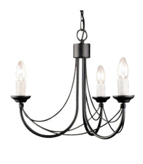 Carisbrooke Chandelier 3 Light Black Finish E14-1
