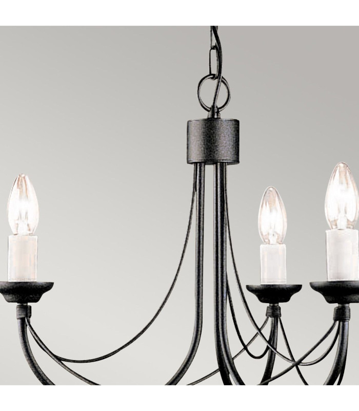 Carisbrooke Chandelier 3 Light Black Finish E14-2