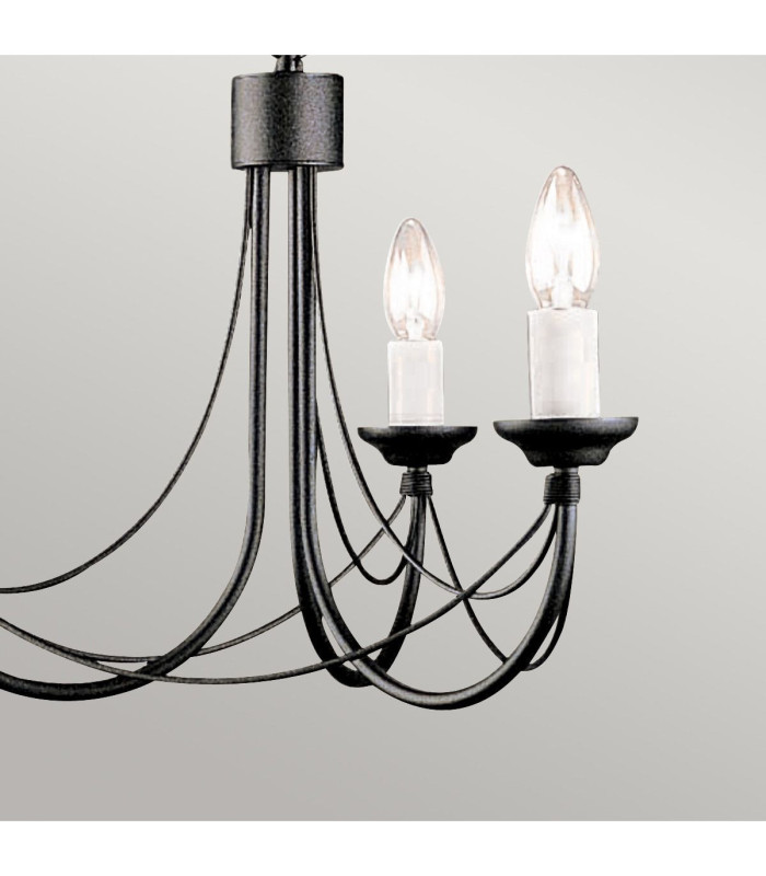 Carisbrooke Chandelier 3 Light Black Finish E14-3