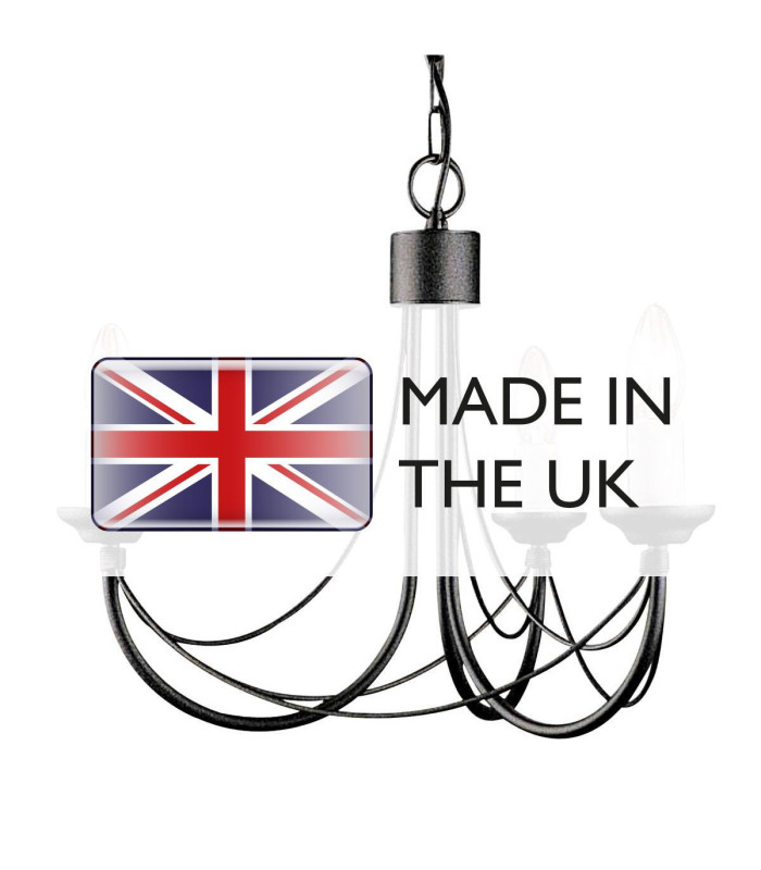 Carisbrooke Chandelier 3 Light Black Finish E14-4