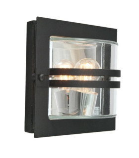 Bern 1 Light Outdoor Flush Wall Light Black IP65 E27-1