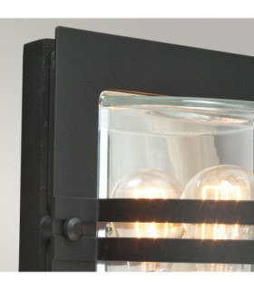 Bern 1 Light Outdoor Flush Wall Light Black IP65 E27-2
