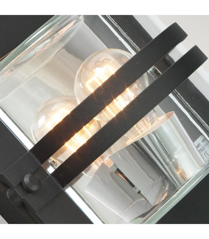 Bern 1 Light Outdoor Flush Wall Light Black IP65 E27-3