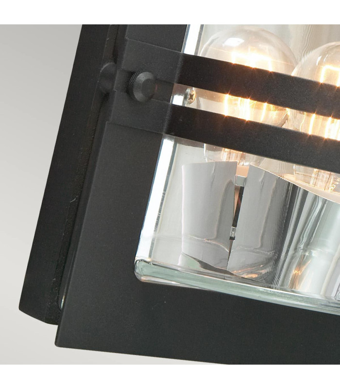 Bern 1 Light Outdoor Flush Wall Light Black IP65 E27-4