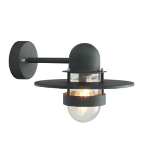 Bergen 1 Light Outdoor Fisherman Dome Wall Lantern Light Black IP55 E27-1