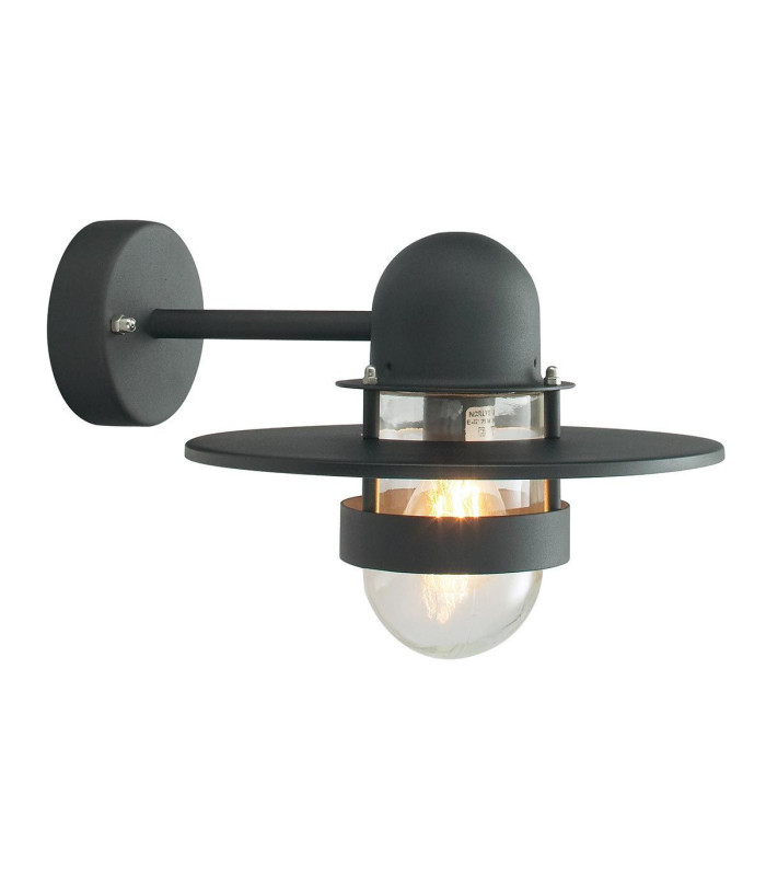 Bergen 1 Light Outdoor Fisherman Dome Wall Lantern Light Black IP55 E27-1