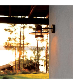 Bergen 1 Light Outdoor Fisherman Dome Wall Lantern Light Black IP55 E27-2