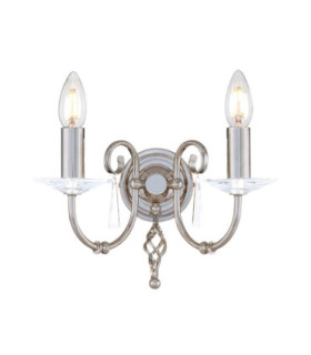 Aegean 2 Light Indoor Candle Wall Light Polished Nickel E14-1