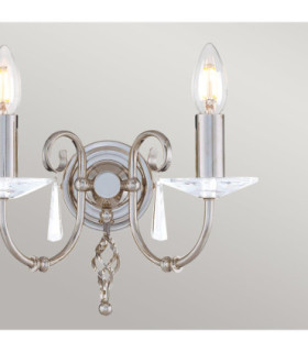 Aegean 2 Light Indoor Candle Wall Light Polished Nickel E14-2