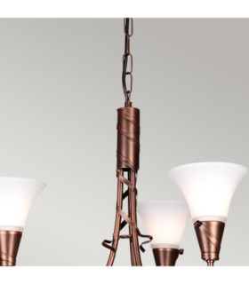 Emily Multi Arm Chandelier 3 Light Copper Finish E14-2