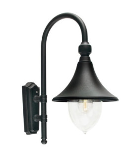 Firenze 1 Light Outdoor Dome Wall Lantern Light Black IP54 E27-1