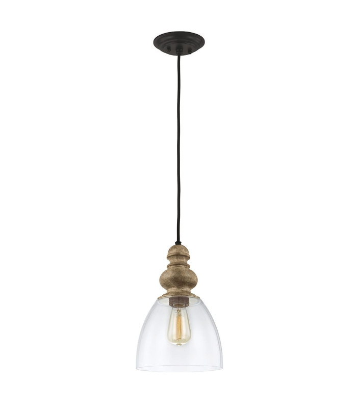 Matrimonio 1 Light Dome Pendant Driftwood-1