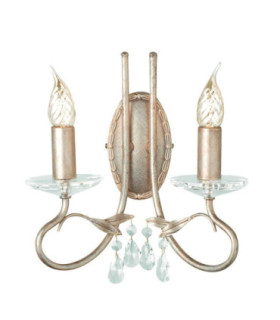 Christina 2 Light Indoor Candle Wall Light Silver Gold E14-1