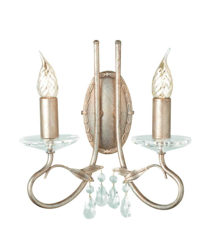 Christina 2 Light Indoor Candle Wall Light Silver Gold E14-1