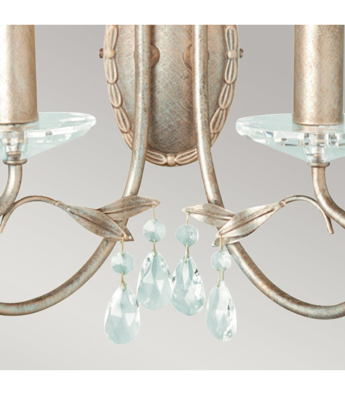 Christina 2 Light Indoor Candle Wall Light Silver Gold E14-2