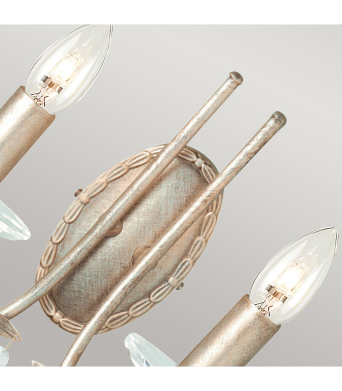 Christina 2 Light Indoor Candle Wall Light Silver Gold E14-3