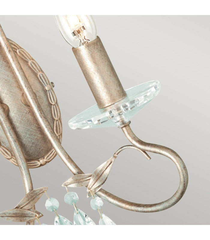 Christina 2 Light Indoor Candle Wall Light Silver Gold E14-5
