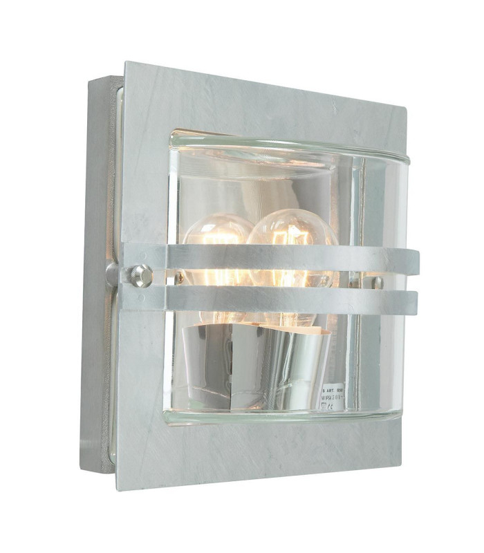 Bern 1 Light Outdoor Wall Light Galvanised IP65 E27-1