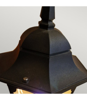 Chapel 1 Light Outdoor Pedestal Lantern Black IP44 E27-2