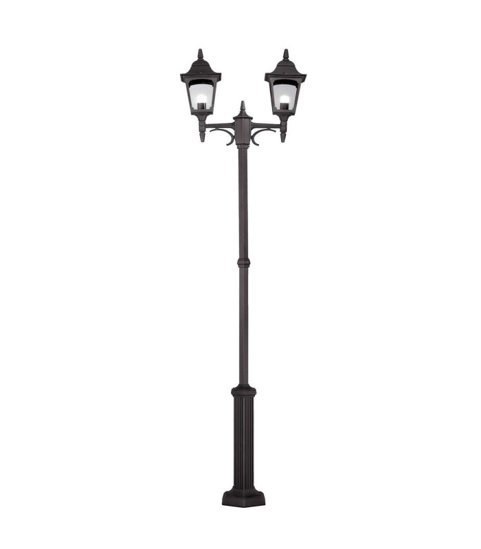 Chapel 2 Light Twin Outdoor Post Lantern Black IP44 E27-1