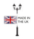 Chapel 2 Light Twin Outdoor Post Lantern Black IP44 E27-4