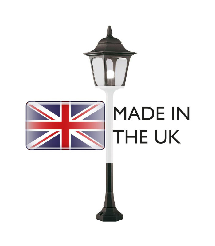 Chapel 1 Light Outdoor Post Lantern Black IP44 E27-4