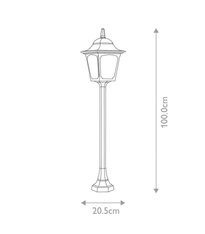 Chapel 1 Light Outdoor Post Lantern Black IP44 E27-6
