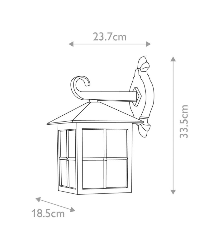 Winchester 1 Light Outdoor Wall Lantern Light Black IP43 E27-4
