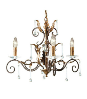 Amarilli Chandelier 3 Light Bronze Gold Floral Leaves Design  E14-1