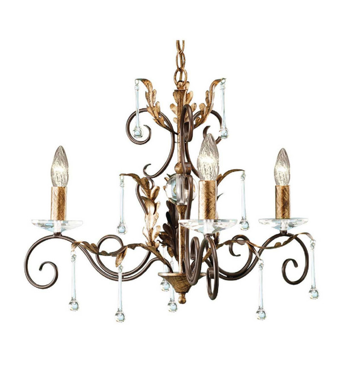 Amarilli Chandelier 3 Light Bronze Gold Floral Leaves Design  E14-1