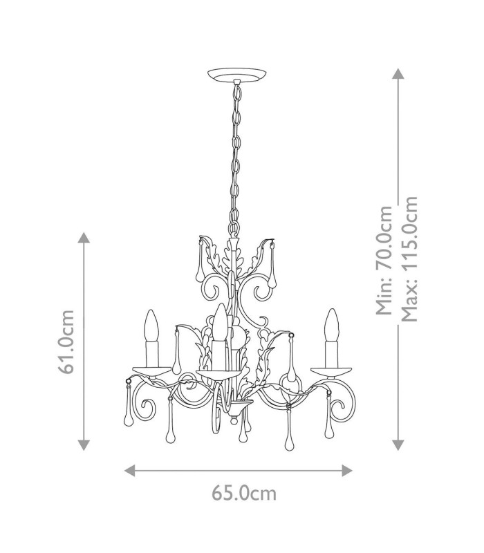Amarilli Chandelier 3 Light Bronze Gold Floral Leaves Design  E14-7