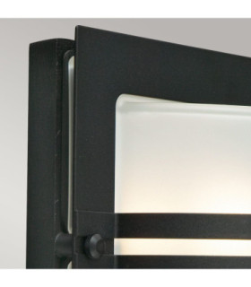 Bern 1 Light Outdoor Frosted Wall Light Black IP65 E27-2