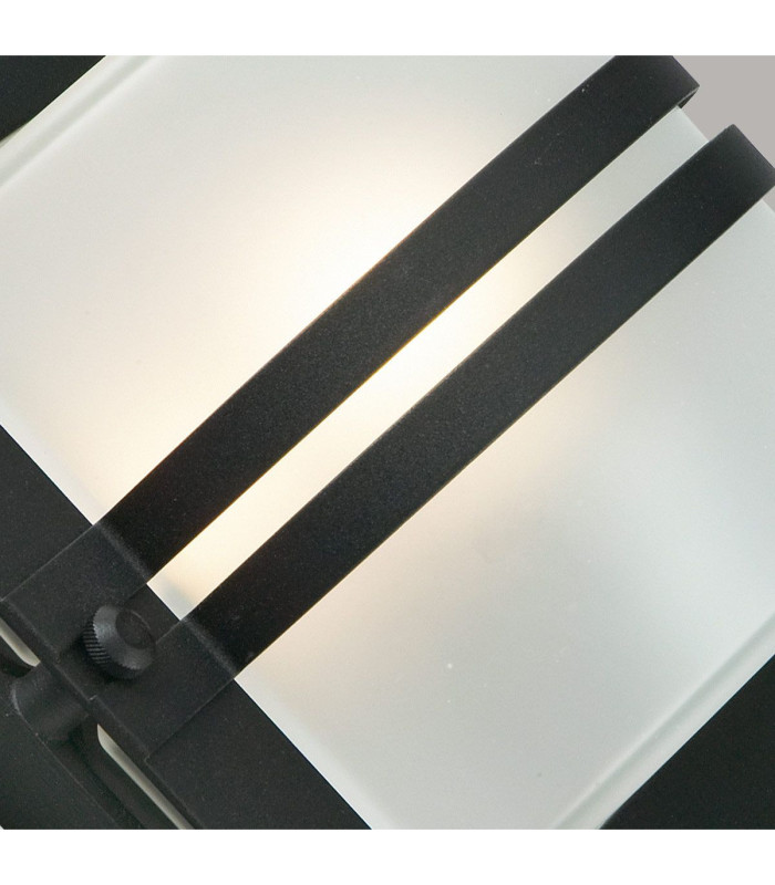 Bern 1 Light Outdoor Frosted Wall Light Black IP65 E27-3