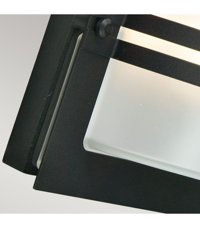 Bern 1 Light Outdoor Frosted Wall Light Black IP65 E27-4