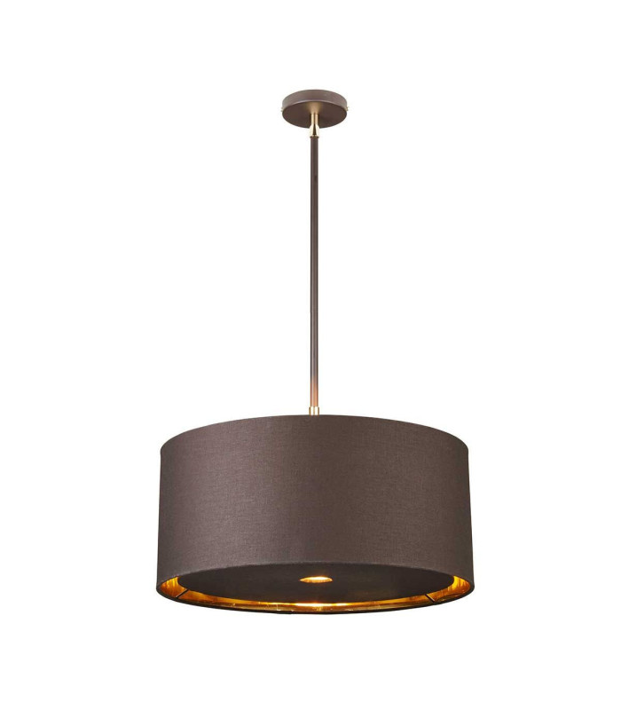 Balance 1 Light Round Ceiling Pendant Brown Brass E27-1